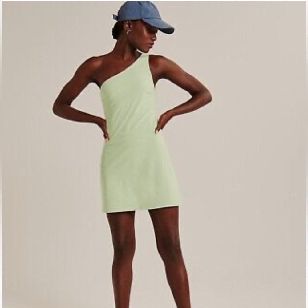 Abercrombie & Fitch Light Green One Shoulder Dress